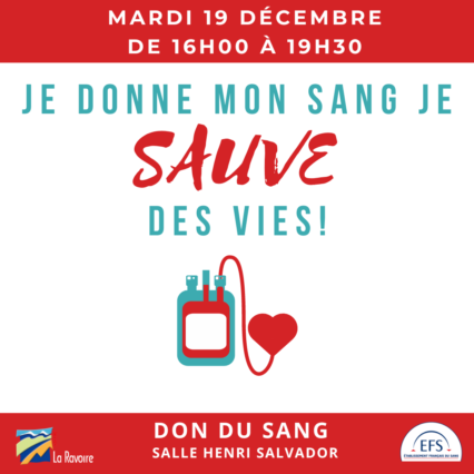 Don du sang le 19 décembre à la Halle Henri Salvador