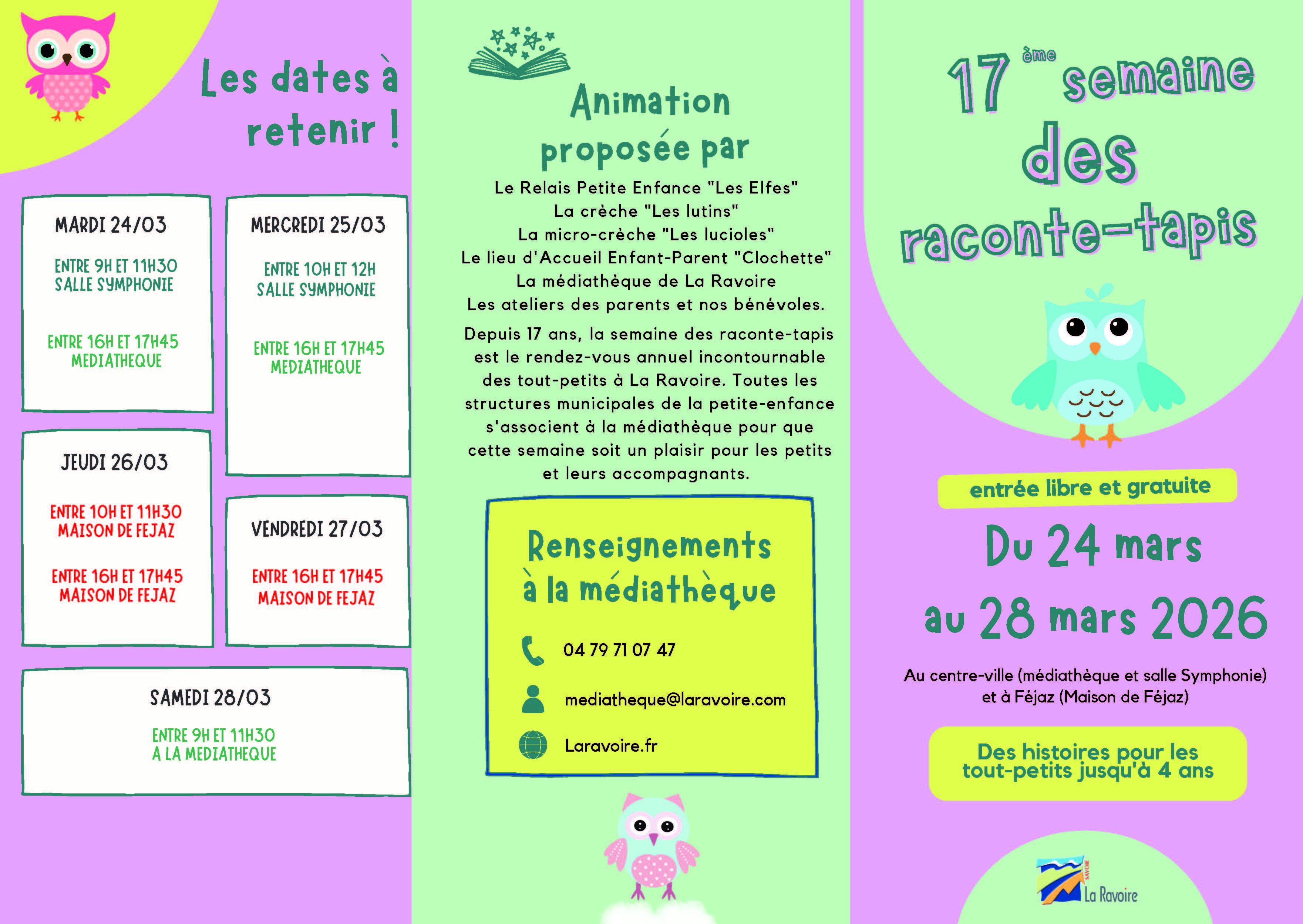 Programme des raconte-tapis 2026