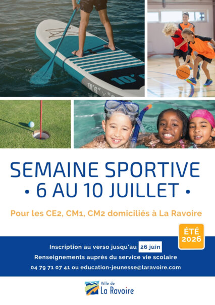 Semaine sportive – Les inscriptions sont ouvertes