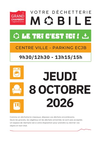 Déchetterie mobile au parking de l&rsquo;ECJB